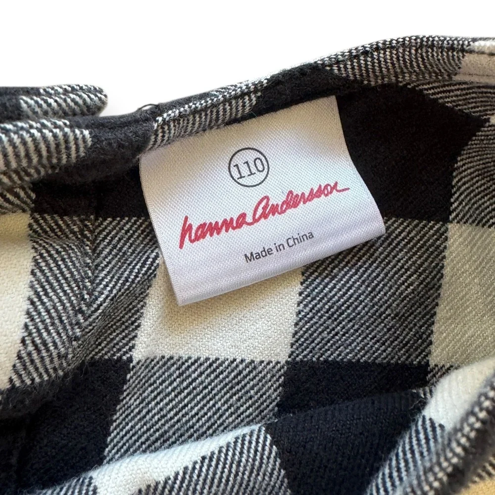 Hanna Andersson Buffalo Check Gingham Long Sleeve Dress Kids Size 110 (5)